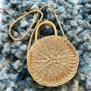 Vintage | Wicker Rattan Round Purse Bag